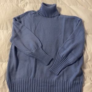 Women’s cornflower blue turtleneck sweater